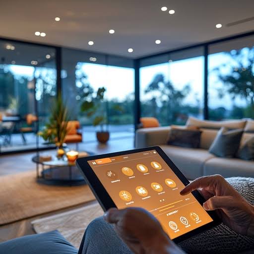 Modern home interior with climate comfort features